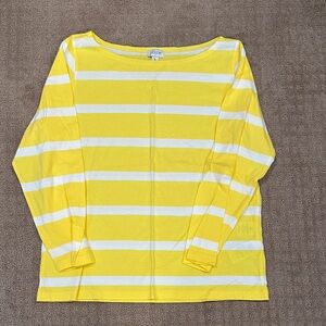 J. Crew Sunny Yellow and White Striped Top